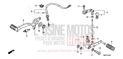 BREMSPEDAL/ SCHALTPEDAL (CBF600S8/SA8/N8/NA8) CBF600NA8 de 2008